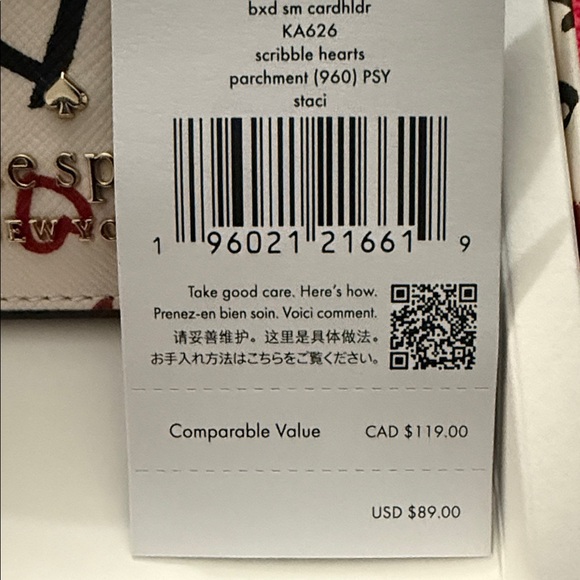 Kate Spade Red and Black Heart Card Holder - Picture 4 of 4